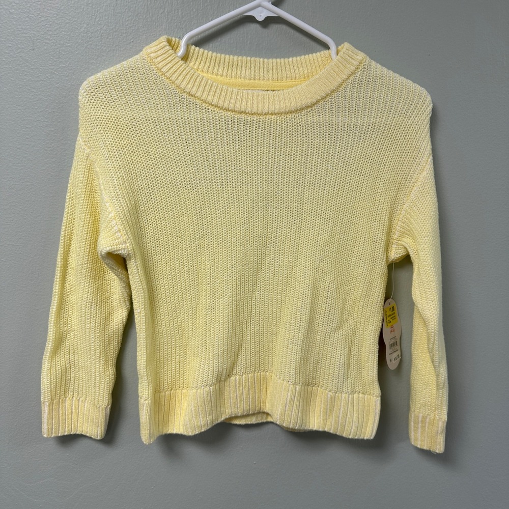 Wonder Nation Girls Yellow Chamomile Spring Knit Sweater XS 4-5 NWT